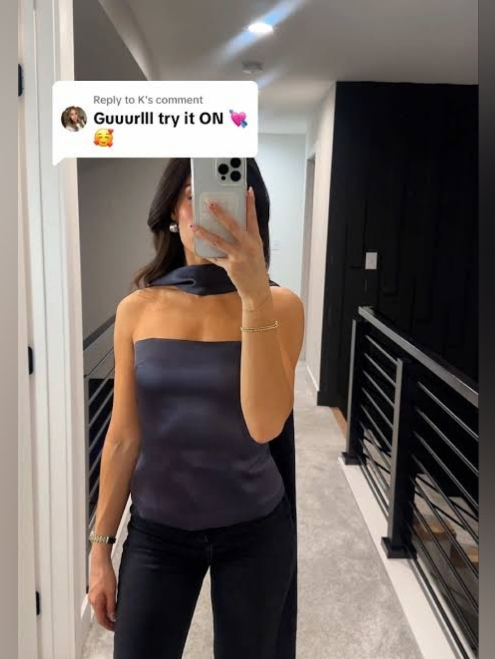SATIN FOULARD TOP SIZE M